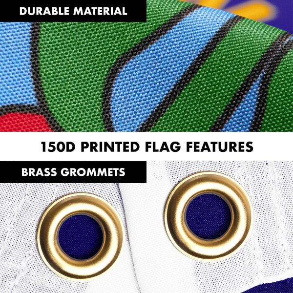 G128 Combo Pack: 6 Ft Tangle Free Spinning Flagpole (Silver) & New Hampshire Flag 3x5 Ft Printed 150D Polyester, Brass Grommets (Flag Included) Aluminum Flag Pole - Image 4