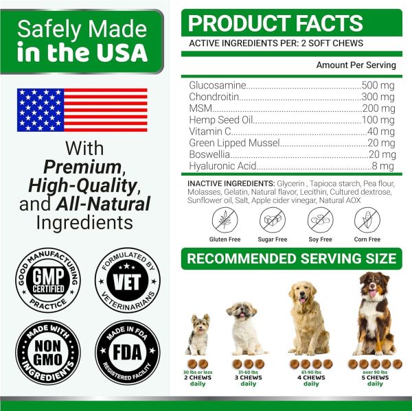 (2 Pack) Glucosamine for Dogs   Made in USA - Image 6