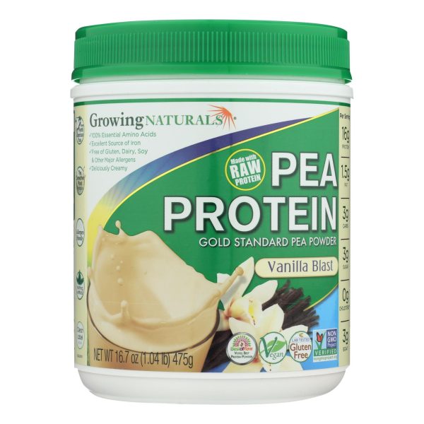 Growing Naturals Yellow Pea Protein - Vanilla Blast - 16 oz - Image 2