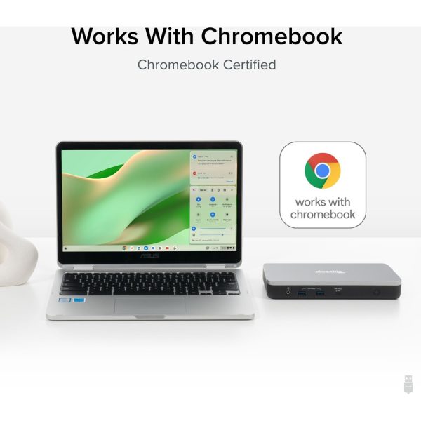 Plugable Dual 4K USB-C Chromebook Docking Station, Google Certified Chromebook Compatible, 60W Driverless Charging Dock - Image 4