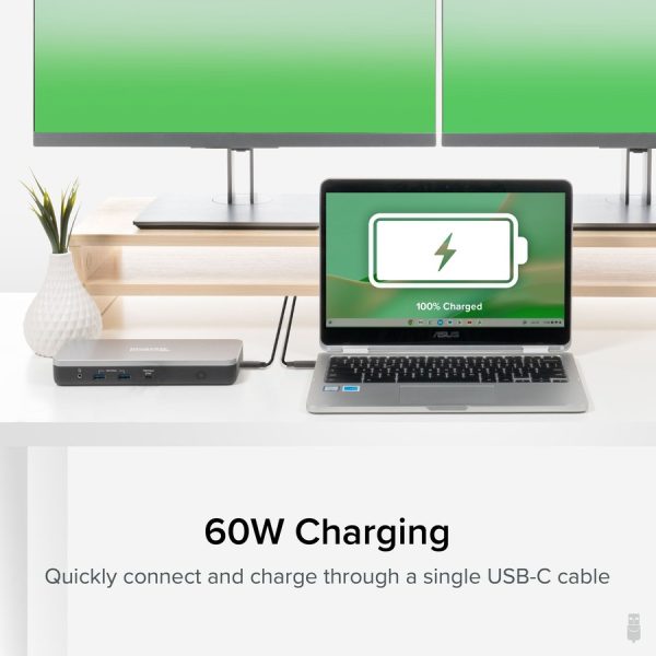 Plugable Dual 4K USB-C Chromebook Docking Station, Google Certified Chromebook Compatible, 60W Driverless Charging Dock - Image 7