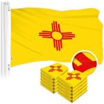 New Mexico NM State Flag 3x5 Ft 10-Pack Embroidered Polyester By G128
