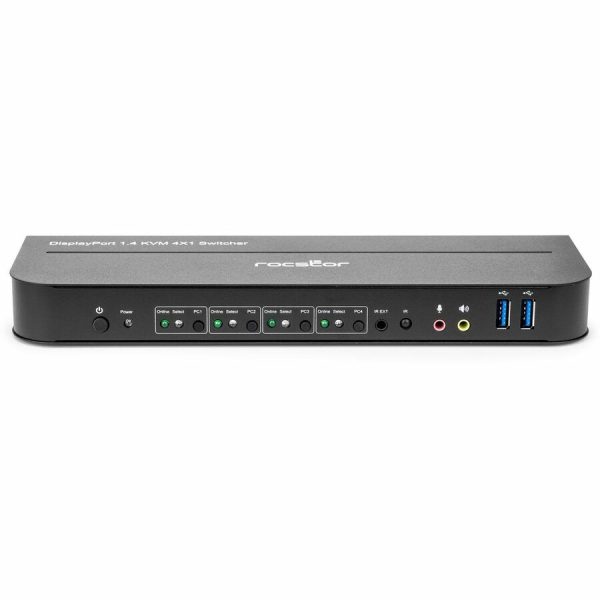 Rocstor SolidKVM SK04 DisplayPort 1.4 and USB 3.0 4�1 KVM Switch