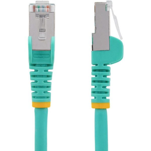 StarTech.com 35ft CAT6a Ethernet Cable, Aqua Low Smoke Zero Halogen (LSZH) 10 GbE 100W PoE S/FTP Snagless RJ-45 Network Patch Cord - Image 2