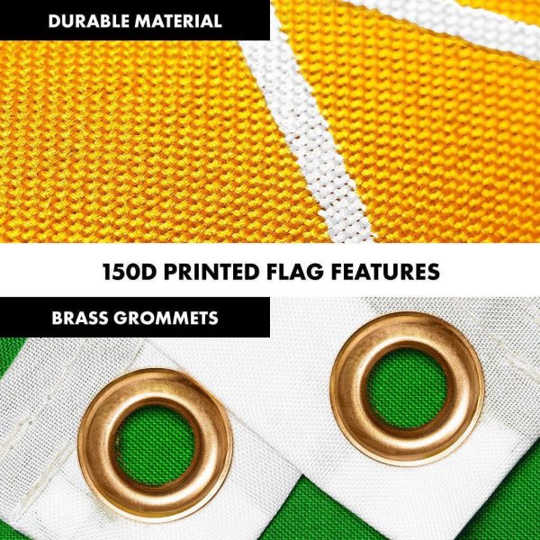 G128 Combo Pack: 6 Ft Tangle Free Spinning Flagpole (White) & Erin Go Bragh Flag 3x5 Ft Printed 150D Polyester, Brass Grommets (Flag Included) Aluminum Flag Pole - Image 4