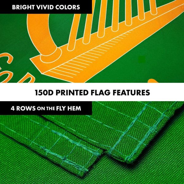 G128 Combo Pack: 6 Ft Tangle Free Spinning Flagpole (White) & Erin Go Bragh Flag 3x5 Ft Printed 150D Polyester, Brass Grommets (Flag Included) Aluminum Flag Pole - Image 5