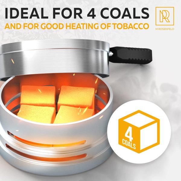 M. ROSENFELD Hookah Charcoal Holder – Hookah Heat Management System   Hookah Head for Perfect Shisha Hookah Flavor   Ultimate Hookah Accessories and Hookah Flavor Saver Hookah Coal Cover HOOKARTIS - Image 7