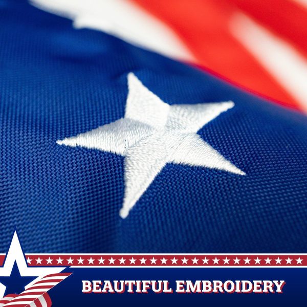 G128 5-Pack: American USA Windsock | 60 Inch | Embroidered 210D Polyester, Patriotic Hanging Decoration - Image 3