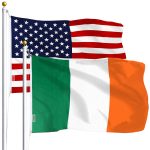 G128 Combo Pack: USA American Flag 3x5 Ft 75D Printed Stars & Ireland (Irish) Flag 3x5 Ft 75D Printed
