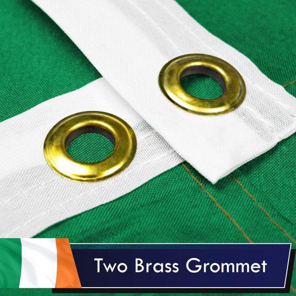 G128 Combo Pack: USA American Flag 3x5 Ft 75D Printed Stars & Ireland (Irish) Flag 3x5 Ft 75D Printed - Image 3