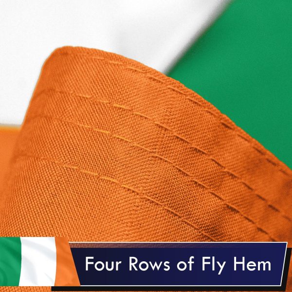G128 Combo Pack: USA American Flag 3x5 Ft 75D Printed Stars & Ireland (Irish) Flag 3x5 Ft 75D Printed - Image 5