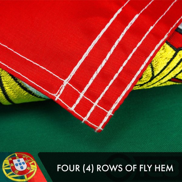Portugal Portuguese Flag 3x5 Ft 3-Pack Double-sided Embroidered Polyester By G128 - Image 5