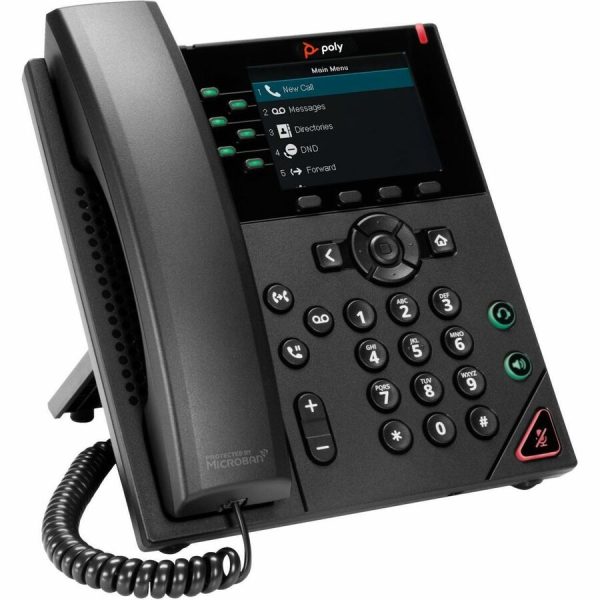 Poly VVX 350 IP Phone - Corded - Corded - Desktop, Wall Mountable - Black - Image 4