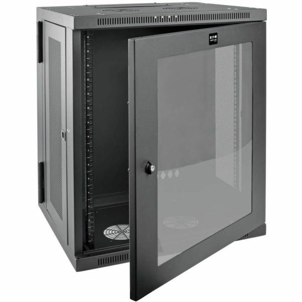 Eaton Tripp Lite Series SmartRack 15U Low-Profile Switch-Depth Wall-Mount Half-Height Rack Enclosure, Clear Acrylic Window, Hinged Back - Image 3