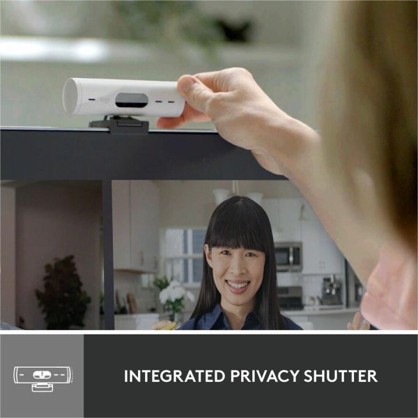 Logitech Brio 500 Full HD webcam, auto framing, noise-reducing mics, privacy shutter, streaming & video calling, Off-white - Image 6