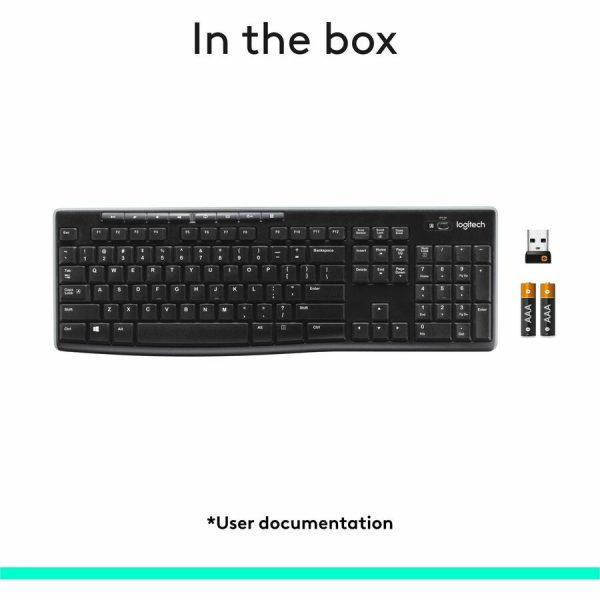 Logitech K270 Wireless Keyboard for Windows, 2.4 GHz Wireless, Full-Size, Number Pad, Black - Image 10