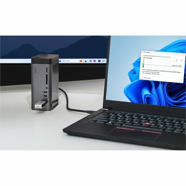 Belkin 11-in-1 Triple Display USB-C Docking Station - 10 Gbps - 1xUSB-A, 4xUSB-C, 2xHDMI, 1xEthernet, 1x3.5mm Audio, 1xSD, 1xMicro SD - w/ USB-C Cable - Grey - Image 2