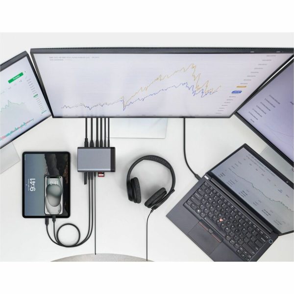 Belkin 11-in-1 Triple Display USB-C Docking Station - 10 Gbps - 1xUSB-A, 4xUSB-C, 2xHDMI, 1xEthernet, 1x3.5mm Audio, 1xSD, 1xMicro SD - w/ USB-C Cable - Grey - Image 5