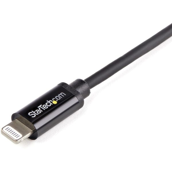 StarTech.com 2m (6ft) Long Black Apple�® 8-pin Lightning Connector to USB Cable for iPhone / iPod / iPad - Image 2