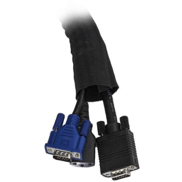 StarTech.com 6.5' (2m) Cable Management Sleeve/Wrap - Flexible Cable Manager - Expandable Coiled Cord Protector/Organizer - Trimmable - Image 4