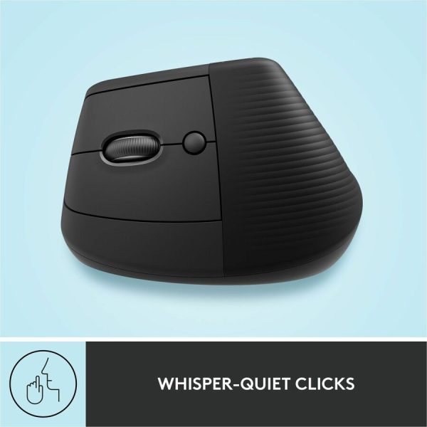 Logitech Lift Left Vertical Ergonomic Mouse, Left-handed, Wireless, Bluetooth or Logi Bolt USB, Quiet clicks, Graphite - Image 7