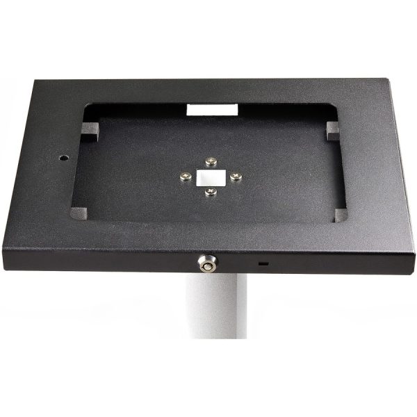 StarTech.com Secure Tablet Floor Stand - Security lock protects your tablet from theft and tampering - Supports iPad and other 9.7" tablets - Fixed Height of approx. 42" (1060 mm) - Built-in cable management - Covered Home button - TAA compliant - Thread the tablet's charge cable through the pillar-style stand - Image 4