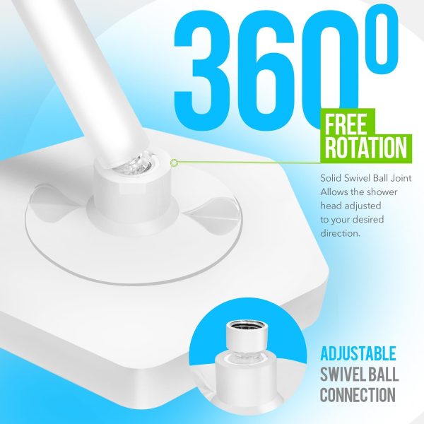 Luxury Filtered Shower Head   High Pressure Rain Showerhead with Filter for Chlorine Rust Sediments   Water Filter Shower Head with Vitamin C E A   SPA Effect (Patent Pending) (White) - Image 3