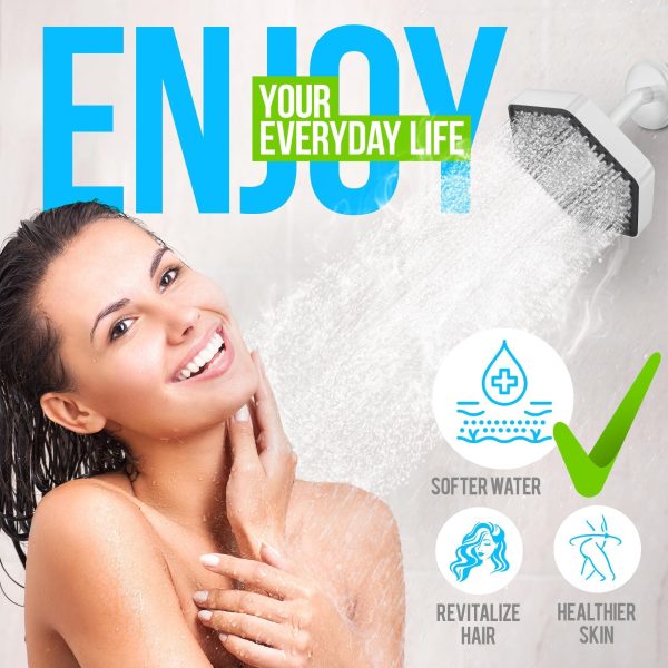Luxury Filtered Shower Head   High Pressure Rain Showerhead with Filter for Chlorine Rust Sediments   Water Filter Shower Head with Vitamin C E A   SPA Effect (Patent Pending) (White) - Image 6