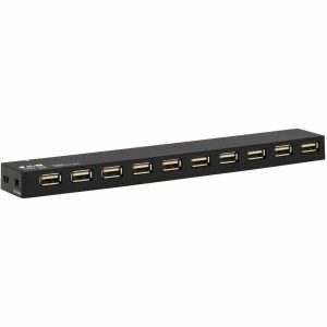 Eaton Tripp Lite Series 10-Port USB 2.0 Hub with Power Supply and International Plug Adapters