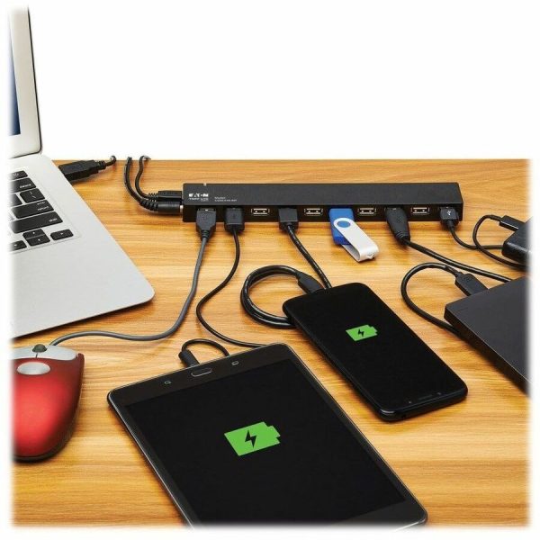 Eaton Tripp Lite Series 10-Port USB 2.0 Hub with Power Supply and International Plug Adapters - Image 3
