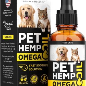 Charlie&Buddy Hеmp and Salmon Oil for Dogs Skin and Coat Hеalth   3 6 9 Omega Pet Hеmp Oil for Dogs and Cats Rich in Vitamins B E Dog Fish Oil & Hеmp for Dogs Anxiеty and Strеss Rеlief Jоint Pаin
