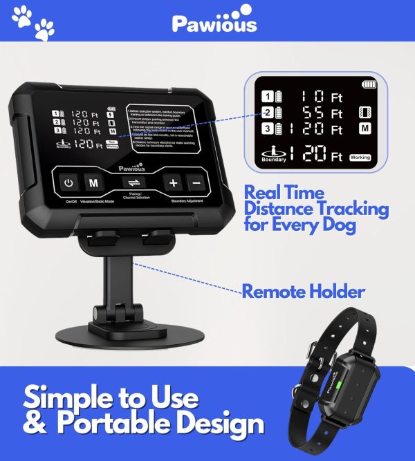 Wireless Dog Fence   High Precision Containment System for Up to 1 Acre Indoor & Outdoor Medium to Large Dogs 6 23in Rechargeable Waterproof Portable   Real Time Distance Monitoring - Image 4