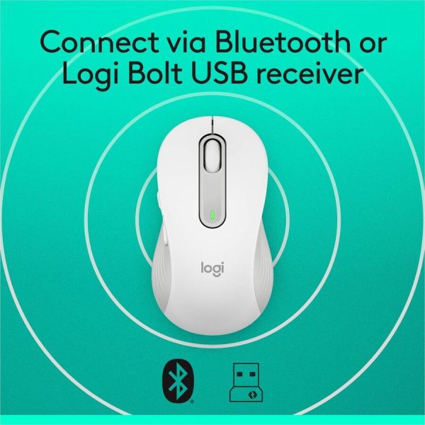 Logitech Signature M650 Wireless Mouse - For Small to Medium Sized Hands, 2-Year Battery, Silent Clicks, Off-white - Image 4