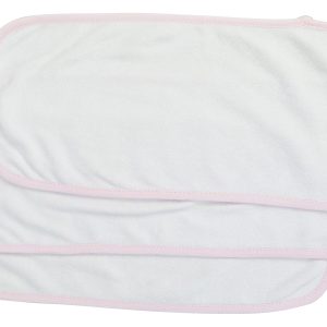 Baby Burpcloth With Pink Trim (pack Of 3) 1025-p-3