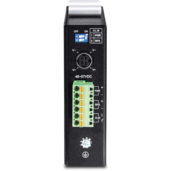 TRENDnet 6-Port Hardened Industrial Gigabit Poe+ Layer 2 Managed DIN-Rail Switch, 4 x Gigabit PoE+ 802.3at Ports, 1 x Gigabit Port, 1 x Gigabit SFP Slot, 120W Power Budget, Black, TI-PG541i - Image 2