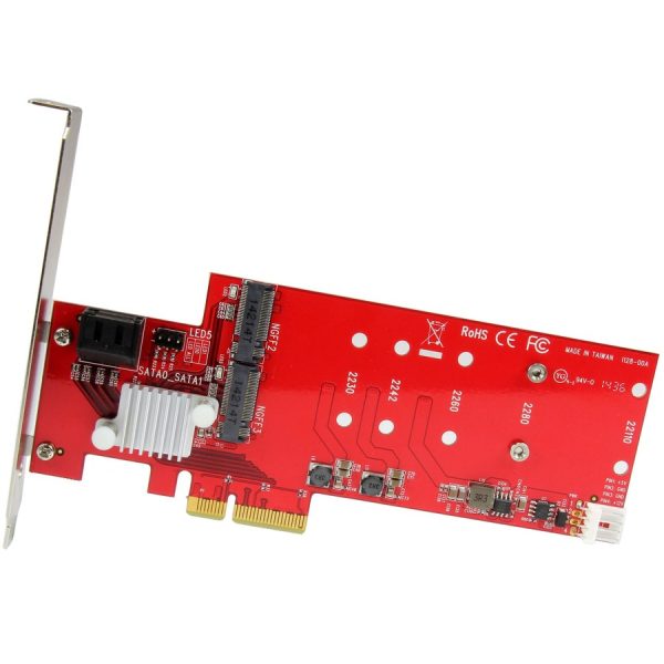 StarTech.com 2x M.2 NGFF SSD RAID Controller Card plus 2x SATA III Ports - PCIe - Two Slot PCI Express M.2 RAID Card plus Two SATA Ports - Image 3