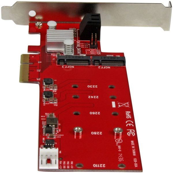 StarTech.com 2x M.2 NGFF SSD RAID Controller Card plus 2x SATA III Ports - PCIe - Two Slot PCI Express M.2 RAID Card plus Two SATA Ports - Image 4
