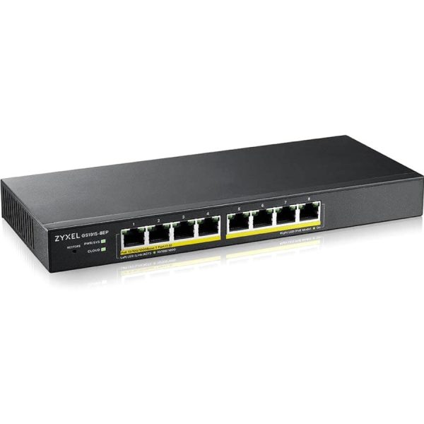 ZYXEL GS1915-8EP 8-Port Gigabit Smart Nebula Cloud Managed PoE Switch | 8 PoE+ Ports at 60W - Image 2