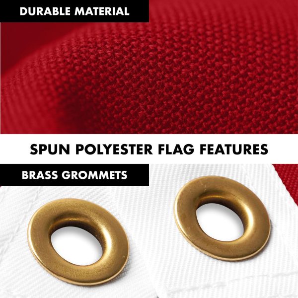 G128 Combo Pack: 6 Ft Tangle Free Aluminum Spinning Flagpole (White) & Florida FL State Flag 3x5 Ft, StormFlyer Series Embroidered 220GSM Spun Polyester | Pole with Flag Included - Image 4