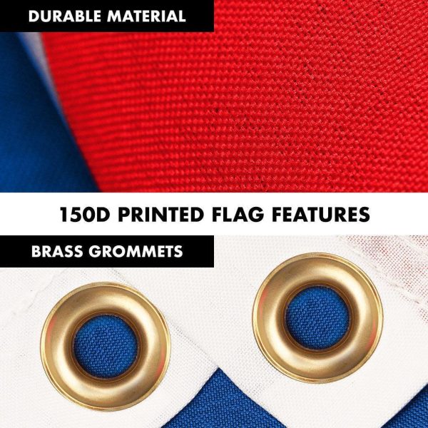 G128 Combo Pack: 6 Ft Tangle Free Spinning Flagpole (White) & Slovakia Flag 3x5 Ft Printed 150D Polyester, Brass Grommets (Flag Included) Aluminum Flag Pole - Image 4