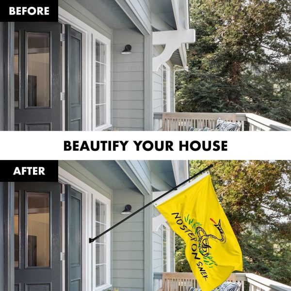 G128 Combo Pack: Flag Pole 6 FT Black Tangle Free & No Step On Snek Flag 3x5ft 150D Printed Polyester - Image 3