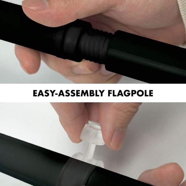 G128 Combo Pack: Flag Pole 6 FT Black Tangle Free & No Step On Snek Flag 3x5ft 150D Printed Polyester - Image 6