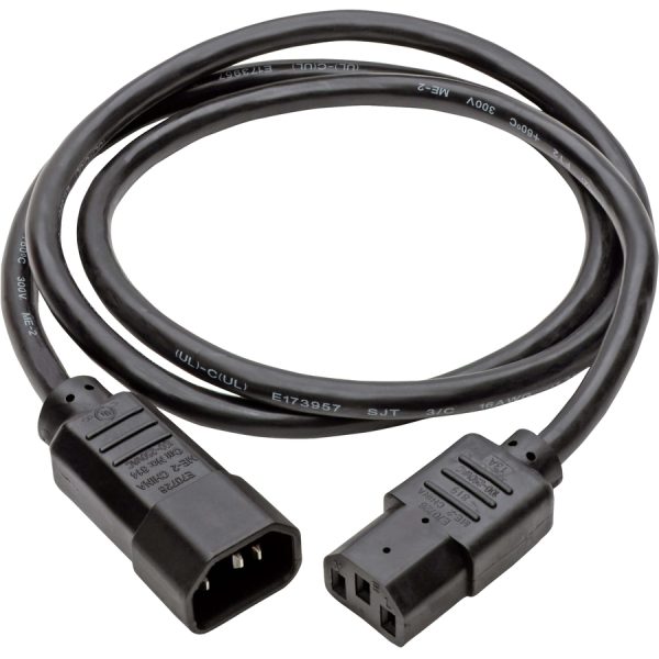 Eaton Tripp Lite Series PDU Power Cord, C13 to C14 - 13A, 250V, 16 AWG, 3 ft. (0.91 m), Black - Image 2