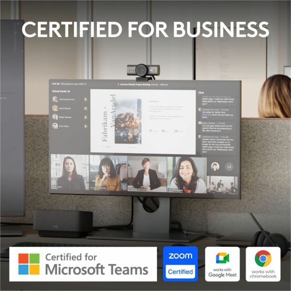 Logitech MX Brio 705 for Business 4K Webcam with Auto Light Correction, Ultra HD, Auto-Framing, Show Mode, USB-C, Works with Microsoft Teams, Zoom, Google Meet, Graphite - Image 2
