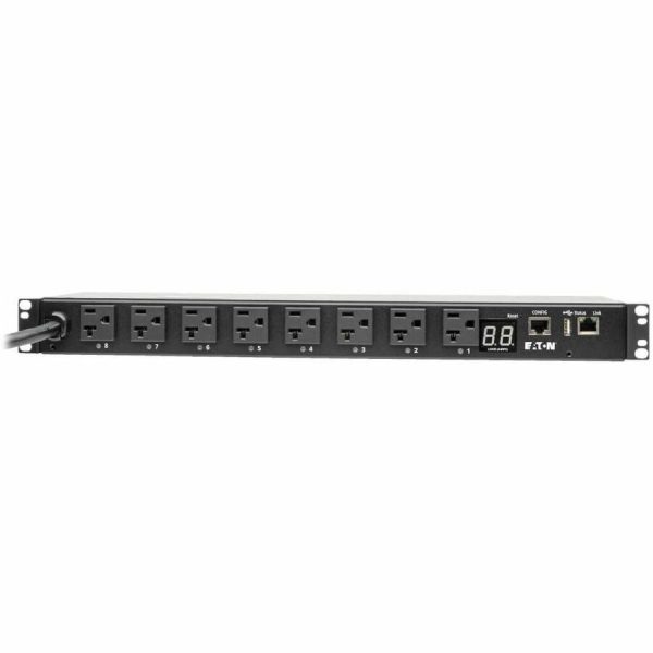 Eaton 1.9kW Single-Phase Switched PDU, LX Interface, 120V Outlets (8 5-15/20R), NEMA L5-20P/5-20P input, 12 ft. (3.66 m) Cord, 1U Rack, TAA - Image 3