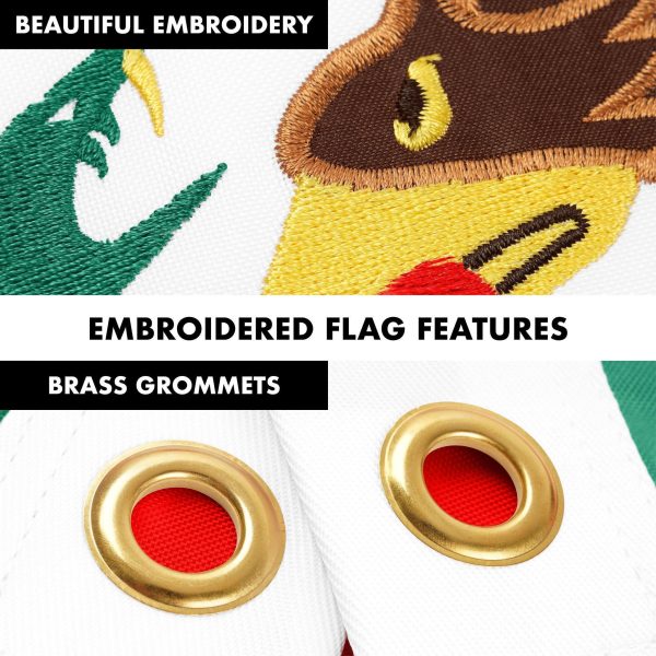 G128 Combo Pack: 6 Ft Tangle Free Aluminum Spinning Flagpole (Silver) & Mexico Mexican Flag 3x5 Ft, ToughWeave Series Embroidered 300D Polyester | Pole with Flag Included - Image 4
