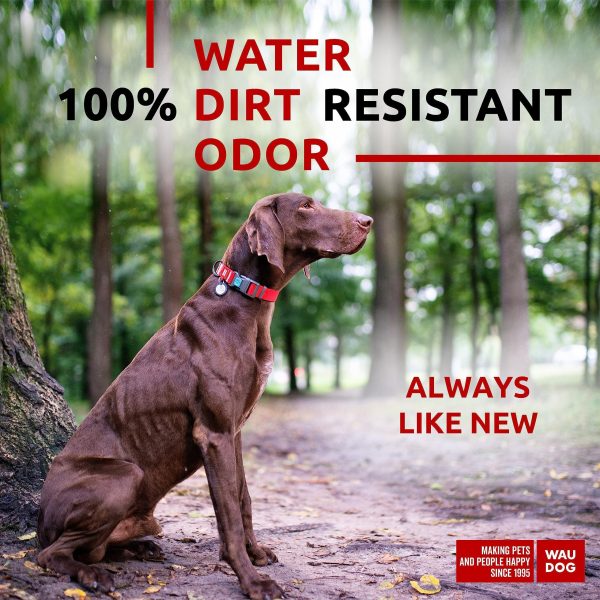 Waterproof Dog Collar   Adjustable Dog Collar for Large Dogs Small and Medium Dogs   Breakaway Dog Collar Waterproof with Plastic Buckle and QR Dog Tag   Boy & Girl Dog Collars (Red) - Image 2