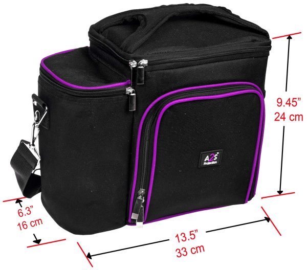 Large Meal Prep Lunch Box   Insulated Lunch Box For Women or Men   Perfect For Multiple Containers Meals   Keep Food Cool and Organized   A2S Black Purple - Image 5