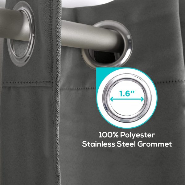 [2 Panels Cozlo Blackout Curtains for Bedroom with Grommet Black Out Room Darkening Window Curtains Thermal Insulated Drapes (42x84 inch Dark Grey) - Image 3