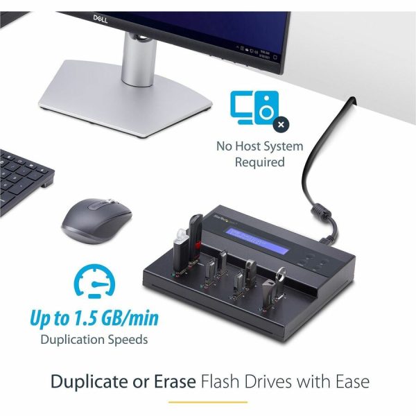 StarTech.com Standalone 1 to 7 USB Thumb Drive Duplicator/Eraser, Multiple USB Flash Drive Copier/Cloner, Sector-by-Sector Copy, Sanitizer - Image 2